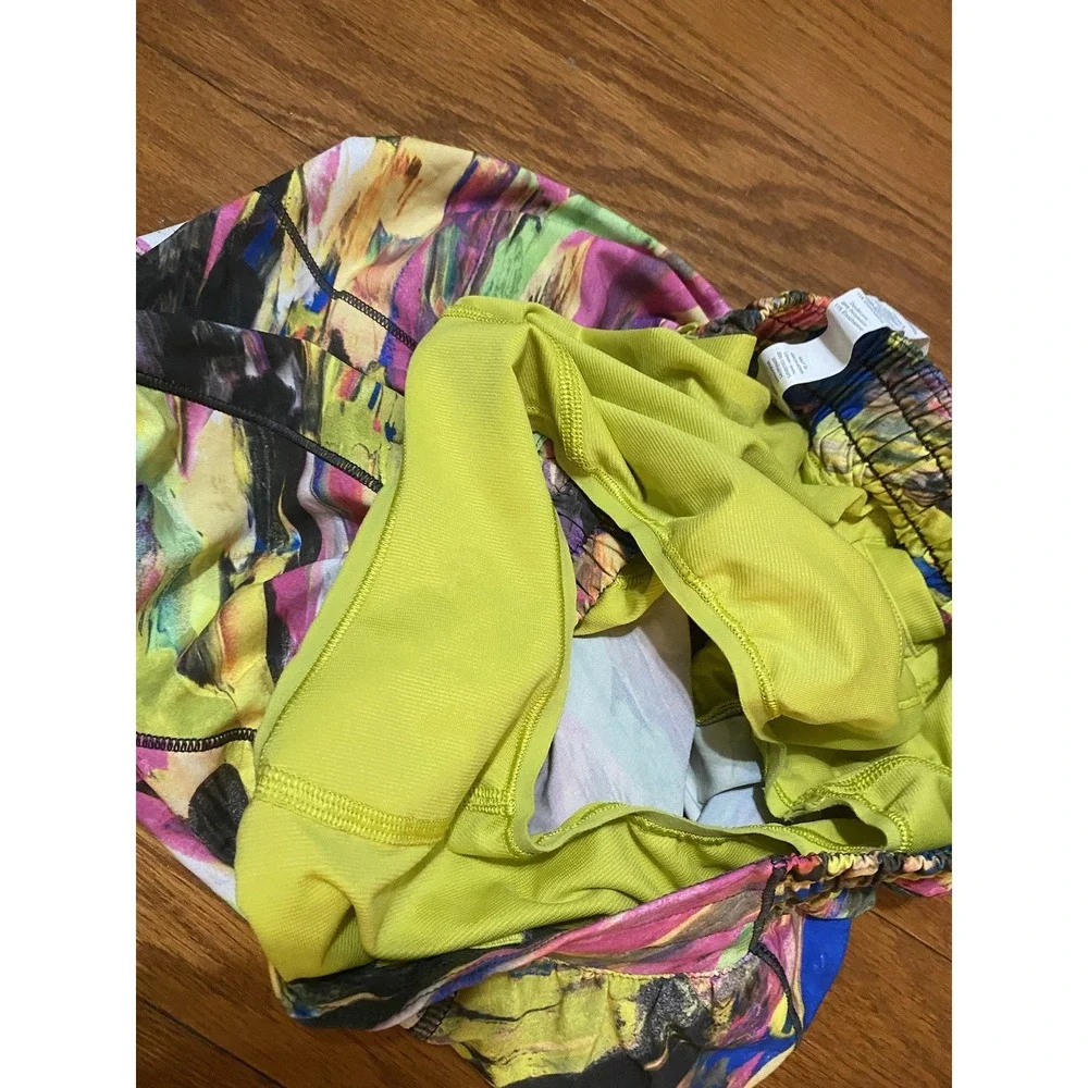 Lululemon Mylticolor Lined Running Shorts Size 6 Tall Athletic 4